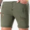 Meilleure vente 💯 Short Jean Avec Dechirures B156PE21 Vert Kaki de LBO 🥰 -France LBO Soldes Boutique lbo 247442 FAB LBO B156PE21 KAKI DESTR 20210419T152903 01