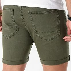 Meilleure vente 💯 Short Jean Avec Dechirures B156PE21 Vert Kaki de LBO 🥰 -France LBO Soldes Boutique lbo 247442 FAB LBO B156PE21 KAKI DESTR 20210419T152910 04