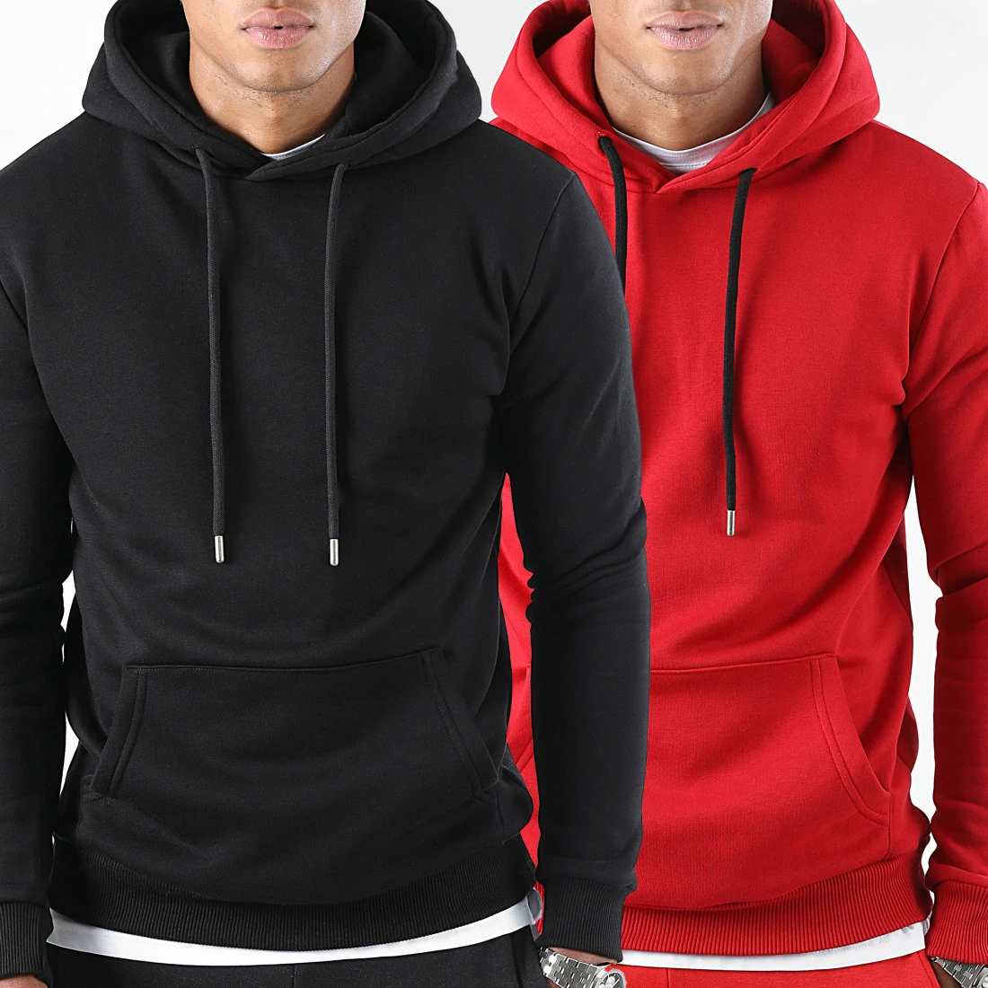 Promo ⌛ Lot de 2 Sweats Capuche 1577 Noir Rouge de LBO 😉 3 Promo ⌛ Lot de 2 Sweats Capuche 1577 Noir Rouge de LBO 😉