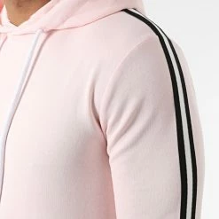 Nouveau 🛒 Sweat Capuche Avec Bandes Noir Blanc 1591 Rose Pale de LBO 🧨 -France LBO Soldes Boutique lbo 249819 FAB SHALBO 1591 20210319T084142 02