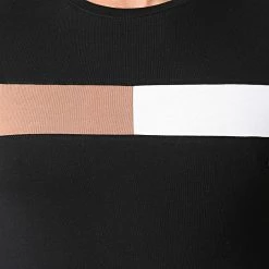 Promo 🛒 Tee 👕 Shirt Bande Bicolore 1609 Noir de LBO ❤️ -France LBO Soldes Boutique lbo 251445 FAB SHALBO 1609 20210414T101034 02