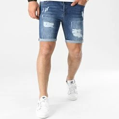 Le moins cher ✔️ Short Jean Skinny Fit Avec Dechirures 1468 Denim Bleu Medium de LBO 💯 -France LBO Soldes Boutique lbo 253814 FAB SHALBO 1468 20210402T141059 03