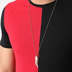 Nouveau 👏 Tee 👕 Shirt Bicolore 1635 Noir Rouge de LBO 👍 -France LBO Soldes Boutique lbo 255626 FAB SHALBO 1635 20210409T145459 02