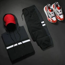 Grosses soldes 💯 Ensemble De Survêtement Tricolore A Bandes 1179 Noir Gris Anthracite de LBO 🔔 -France LBO Soldes Boutique lbo 256829 NPC FAB SHALBO 1179 20211119T082259 05