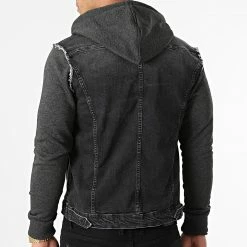 Meilleur prix 🤩 Veste Jean A Capuche 1517 Gris Anthracite de LBO 🧨 -France LBO Soldes Boutique lbo 256834 FAB SHALBO 1517 20210915T081906 04