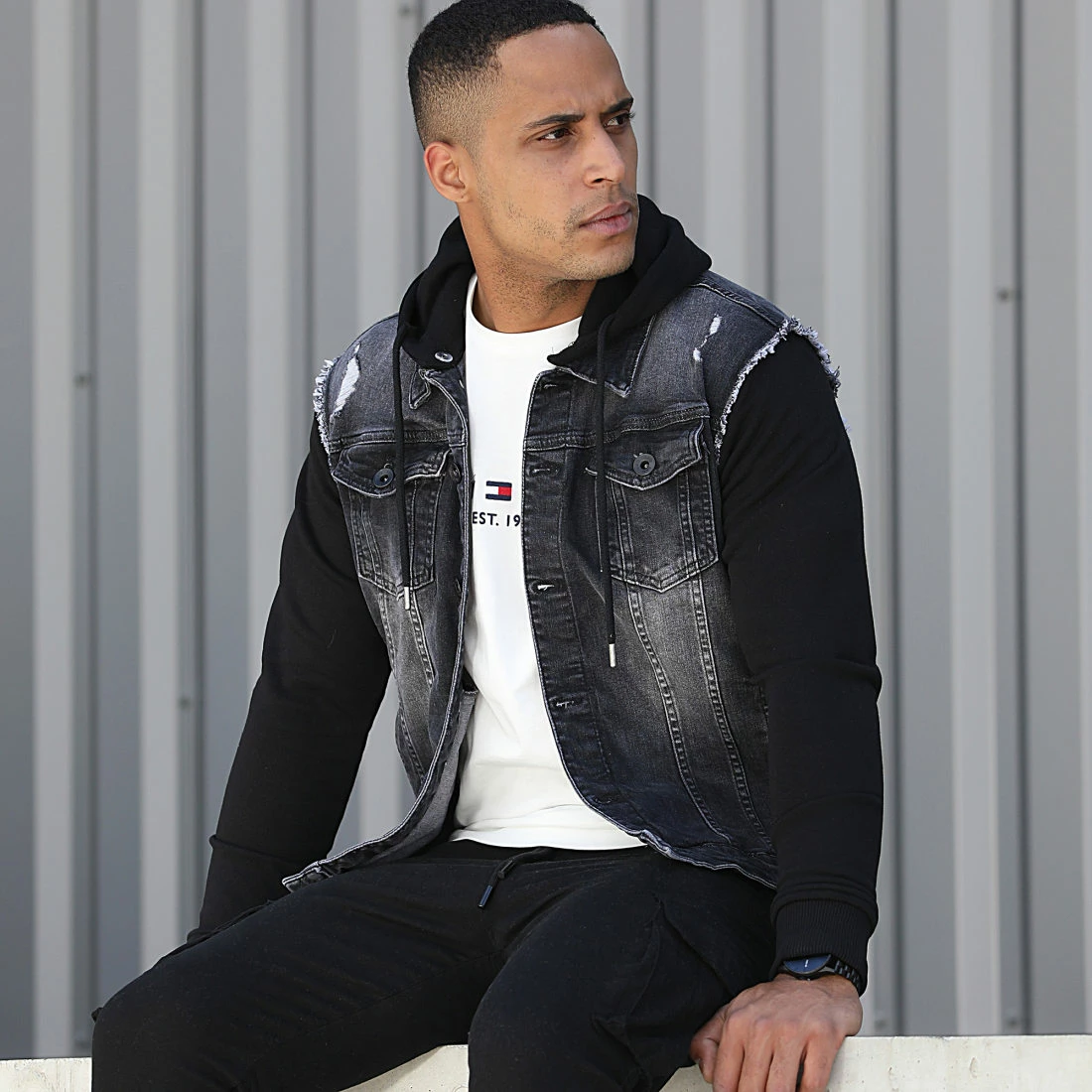 Meilleure vente ✔️ Veste Jean A Capuche 1518 Noir de LBO 🥰 7 Meilleure vente ✔️ Veste Jean A Capuche 1518 Noir de LBO 🥰 – Image 5