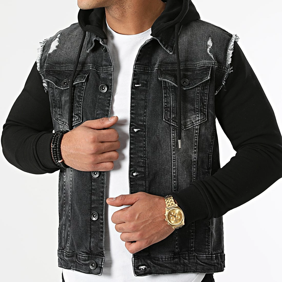 Meilleure vente ✔️ Veste Jean A Capuche 1518 Noir de LBO 🥰 5 Meilleure vente ✔️ Veste Jean A Capuche 1518 Noir de LBO 🥰 – Image 3