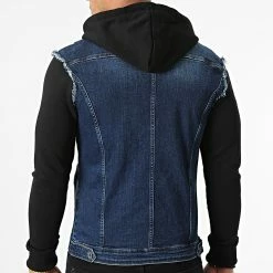 Grosses soldes 🧨 Veste Jean A Capuche 1521 Bleu Foncé Denim Noir de LBO 👍 -France LBO Soldes Boutique lbo 256850 FAB SHALBO 1521 20210917T122339 04