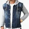 Meilleur prix ⌛ Veste Jean A Capuche 1522 Bleu Denim Gris Chiné de LBO 🔔 -France LBO Soldes Boutique lbo 256852 FAB SHALBO 1522 20210917T122426 01