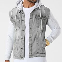Bon marché 💯 Veste Jean A Capuche 1528 Gris Denim Gris Clair de LBO 🌟 12 Bon marché 💯 Veste Jean A Capuche 1528 Gris Denim Gris Clair de LBO 🌟 -France LBO Soldes Boutique lbo 256861 FAB SHALBO 1528 20210625T151606 03