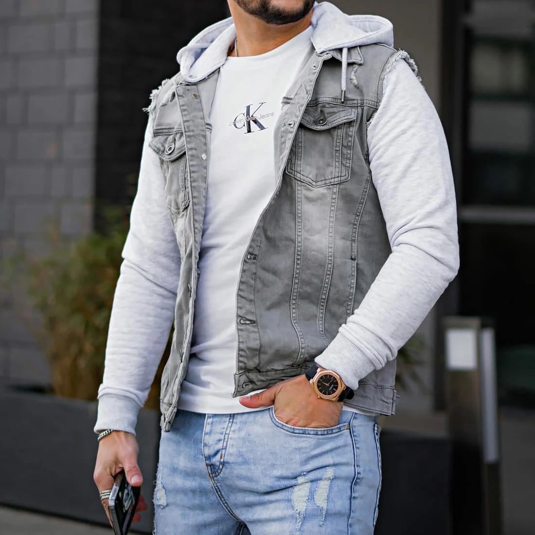 Bon marché 💯 Veste Jean A Capuche 1528 Gris Denim Gris Clair de LBO 🌟 9 Bon marché 💯 Veste Jean A Capuche 1528 Gris Denim Gris Clair de LBO 🌟 – Image 7