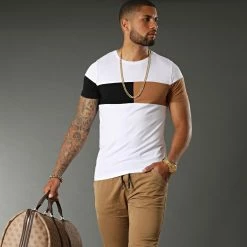 Offres ⭐ Tee 👚 Shirt Empiècement Bicolore 1648 Blanc de LBO 🎉 -France LBO Soldes Boutique lbo 258498 FAB SHALBO 1648 20210505T095051 04