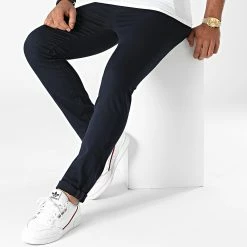 Nouveau 💯 Pantalon Chino 1203 Bleu Marine de LBO ❤️ -France LBO Soldes Boutique lbo 261240 FAB SHALBO 1203 20210625T073642 03