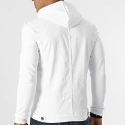 Meilleure vente 🌟 Veste Jean A Capuche 1616 Blanc Denim Blanc de LBO 🧨 -France LBO Soldes Boutique lbo 261267 FAB SHALBO 1616 20210910T141736 04