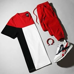 Offres ✨ Tee 👕 Shirt Tricolore 1653 Noir Rouge Blanc de LBO 🔥 -France LBO Soldes Boutique lbo 262926 FAB SHALBO 1653 20210621T074504 03