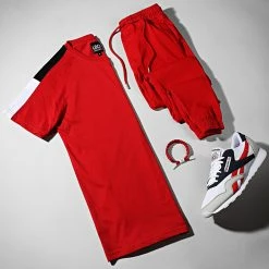 Le moins cher 🎉 Tee 👕 Shirt Raglan Bandes Bicolore 1742 Rouge de LBO 🌟 -France LBO Soldes Boutique lbo 262930 FAB SHALBO 1742 20210621T074518 03