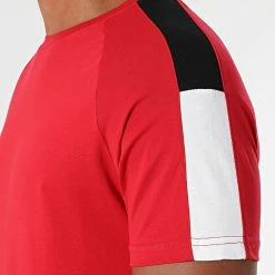 Le moins cher 🎉 Tee 👕 Shirt Raglan Bandes Bicolore 1742 Rouge de LBO 🌟 -France LBO Soldes Boutique lbo 262930 FAB SHALBO 1742 20210817T151555 02