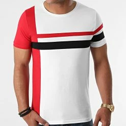 Coupon ⭐ Tee 👕 Shirt Tricolore 1640 Rouge Blanc de LBO 🛒