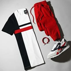 Le moins cher 🧨 Tee 👚 Shirt Tricolore 1641 Bleu Marine Blanc de LBO 🎉 -France LBO Soldes Boutique lbo 263517 FAB SHALBO 1641 20210621T074448 03