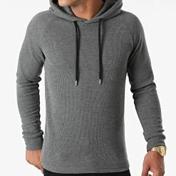 Vente flash ⌛ Sweat Capuche 1734 Gris Anthracite de LBO ✨