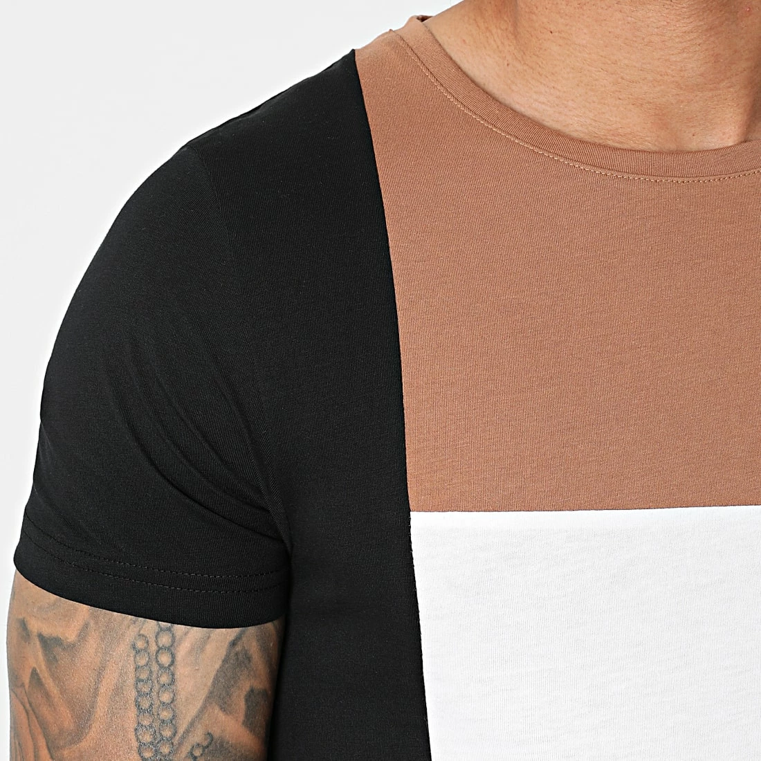 Meilleure vente 🔔 Tee 👕 Shirt Bande Tricolore 1773 Blanc Noir Camel de LBO ⭐ 4 Meilleure vente 🔔 Tee 👕 Shirt Bande Tricolore 1773 Blanc Noir Camel de LBO ⭐ – Image 2