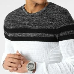 Acheter 👏 Pull Tricolore 0075 Gris Noir Blanc de LBO 😀 -France LBO Soldes Boutique lbo 266125 LBO 1070546 0075 20221128T154604 03