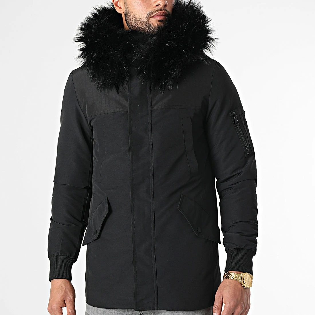 Meilleur prix 💯 Parka Tech Premium Avec Fourrure Noire 0016 Noir de LBO 👍 5 Meilleur prix 💯 Parka Tech Premium Avec Fourrure Noire 0016 Noir de LBO 👍 – Image 3