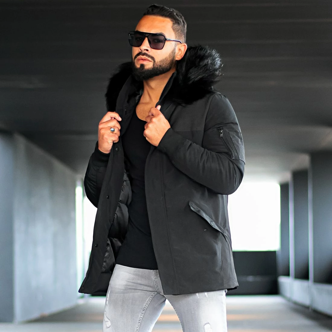 Meilleur prix 💯 Parka Tech Premium Avec Fourrure Noire 0016 Noir de LBO 👍 11 Meilleur prix 💯 Parka Tech Premium Avec Fourrure Noire 0016 Noir de LBO 👍 – Image 9