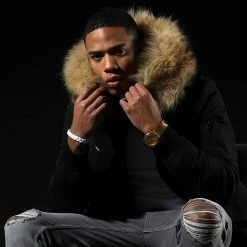 Meilleur prix 🌟 Parka Tech Premium Avec Fourrure Beige 0022 Noir de LBO ❤️ -France LBO Soldes Boutique lbo 266916 FAB LBO 1070510 0022 20211129T144205 05