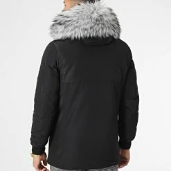 De gros ✔️ Parka Tech Premium Avec Fourrure Grise 0025 Noir de LBO ✨ -France LBO Soldes Boutique lbo 266919 FAB LBO 1070510 0025 20211112T135214 04