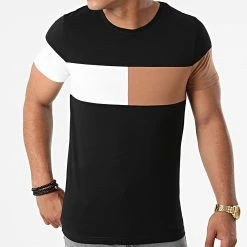 Acheter 😍 Tee 👚 Shirt Empiècement Bicolore 1816 Noir de LBO 😍