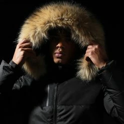 Nouveau 🎁 Doudoune Capuche Tech Puffer Avec Fourrure Beige 0018 Noir de LBO 🎉 -France LBO Soldes Boutique lbo 269119 FAB LBO 1070510 0018 20211129T144719 05