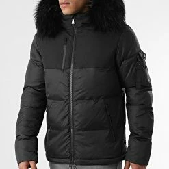 Meilleure affaire 😍 Doudoune Capuche Tech Puffer Avec Fourrure Noir 0020 Noir de LBO ⭐ -France LBO Soldes Boutique lbo 269125 FAB LBO 1070510 0020 20211117T112704 03