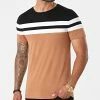 Nouveau 💯 Tee 👕 Shirt Tricolore 1718 Noir Blanc Camel de LBO 😀 -France LBO Soldes Boutique lbo 269416 FAB SHALBO 1718 20210715T150758 01