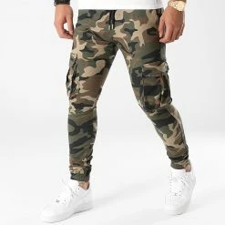 Acheter 😉 Pantalon Cargo Super Skinny Cargo Camouflage 1714 Vert Kaki de LBO 😉