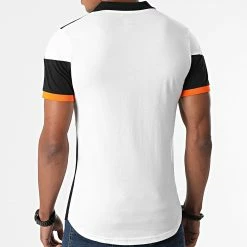 Nouveau ❤️ Polo Manches Courtes Tricolore 1855 Noir Blanc Orange de LBO ⌛ -France LBO Soldes Boutique lbo 270365 FAB SHALBO 1855 20210924T154915 03