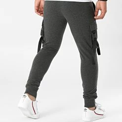 Vente flash ✨ Pantalon Jogging Cargo 1772 Gris Anthracite Chiné de LBO ⭐ -France LBO Soldes Boutique lbo 271048 FAB SHALBO 1772 20210719T152519 04
