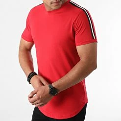 Sortie 🛒 Tee 👕 Shirt Oversize A Bandes 1902 Rouge de LBO ⭐