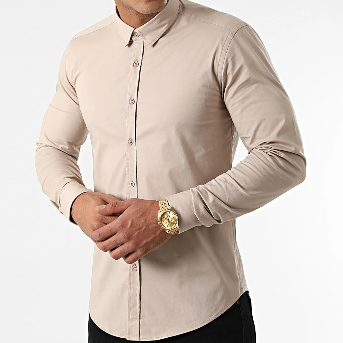 De gros 🎁 Chemise Manches Longues Slim Fit 1844 Beige de LBO 🤩 3 De gros 🎁 Chemise Manches Longues Slim Fit 1844 Beige de LBO 🤩
