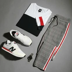 Vente flash ⭐ Tee 👕 Shirt Bicolore Avec Bandes 1643 Bleu Marine Blanc de LBO 🛒 -France LBO Soldes Boutique lbo 273121 FAB SHALBO 1643 20210903T141944 03