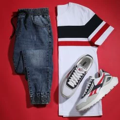 Tout neuf 🧨 Tee 👚 Shirt Slim Fit Tricolore 1655 Bleu Marine Rouge Blanc de LBO 😀 -France LBO Soldes Boutique lbo 275350 FAB SHALBO 1655 20210922T091008 03