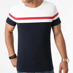 Meilleure affaire 🎉 Tee 👚 Shirt Tricolore 1830 Bleu Marine Blanc de LBO 👏