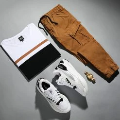 Acheter 😀 Tee 👕 Shirt Tricolore 1831 Noir Blanc Camel de LBO 😉 -France LBO Soldes Boutique lbo 275370 FAB SHALBO 1831 20210908T113845 05