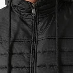 Le moins cher ❤️ Veste Zippée Capuche Bimatière Tech 1544 Noir de LBO 🧨 -France LBO Soldes Boutique lbo 275387 FAB SHALBO 1544 20211015T121131 02