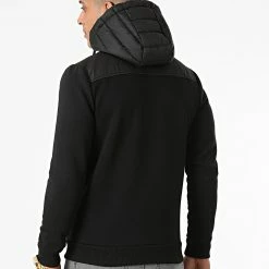 Le moins cher ❤️ Veste Zippée Capuche Bimatière Tech 1544 Noir de LBO 🧨 -France LBO Soldes Boutique lbo 275387 FAB SHALBO 1544 20211015T121133 04