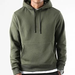 Offres 🔥 Sweat Capuche Uni 92 Vert Kaki de LBO ✨