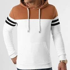 Sortie 👏 Sweat Capuche Tricolore 1898 Blanc Camel Noir de LBO ✨