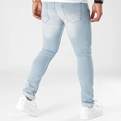 Meilleure vente 🌟 Jean Slim Fit Avec Déchirures 1869 Bleu Wash de LBO 🎉 -France LBO Soldes Boutique lbo 277038 FAB SHALBO 1869 20210910T153406 04
