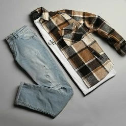 Meilleure vente 🌟 Jean Slim Fit Avec Déchirures 1869 Bleu Wash de LBO 🎉 -France LBO Soldes Boutique lbo 277038 FAB SHALBO 1869 20210920T091605 05