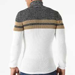 Tout neuf 👏 Pull Col Roulé Tricolore 0107 Noir Chiné Camel Blanc de LBO 🎉 -France LBO Soldes Boutique lbo 283865 FAB LBO 1070546 0107 20211108T142307 03